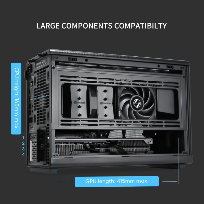 Gabinete Lian Li A3 Glass Wood Micro-ATX Blanco vista 5
