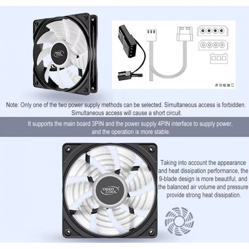 Ventilador Deepcool RF120R 120mm Negro vista 3