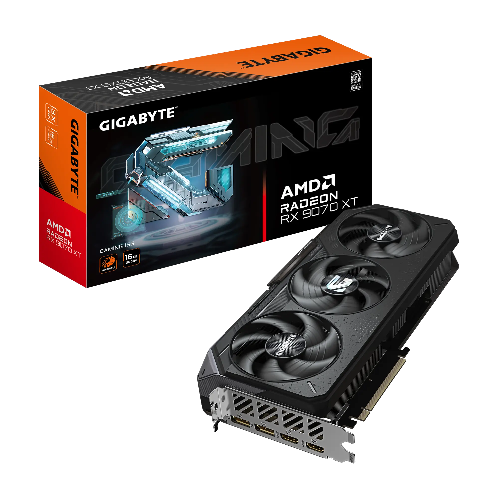 Tarjeta de Video Gigabyte Radeon RX 9070 XT GAMING OC 16GB – 3060 MHz, GDDR6, PCIe 5.0