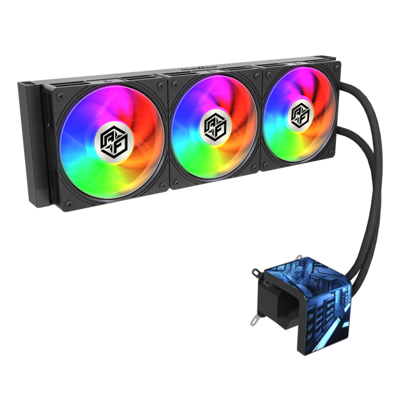 Refrigeración Líquida COSMOS CryoVision 777 Black 360mm con Pantalla AMOLED 2K vista 3