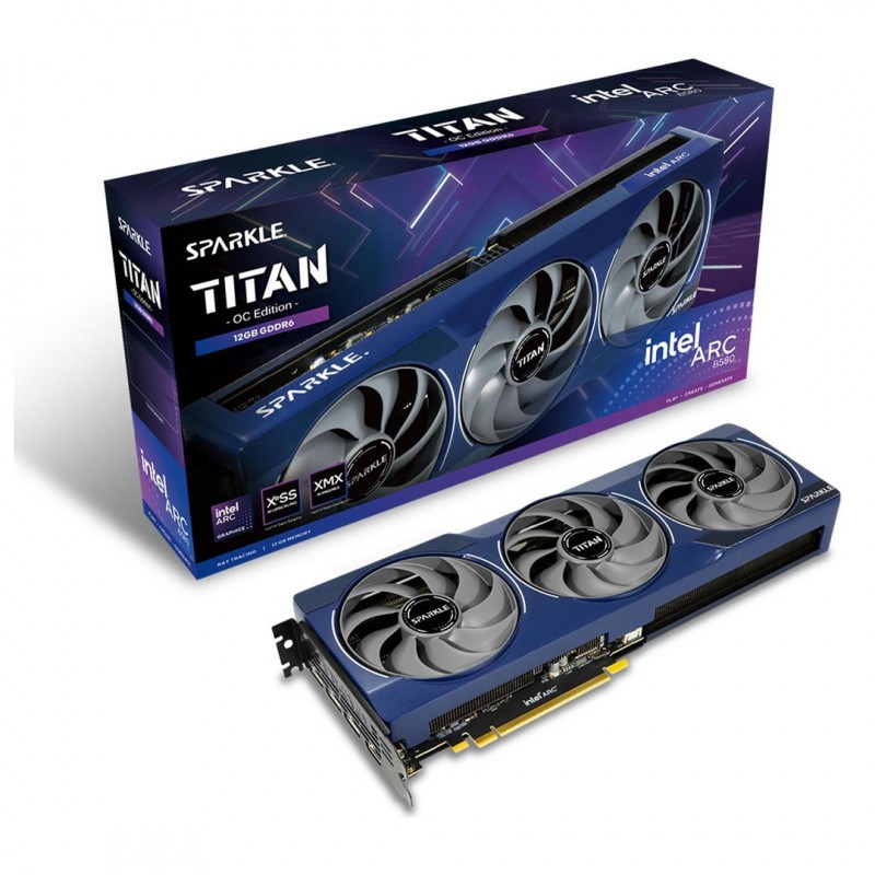Tarjeta de Video Sparkle Intel Arc B580 Titan OC 12GB GDDR6 PCIe 4.0 vista 1