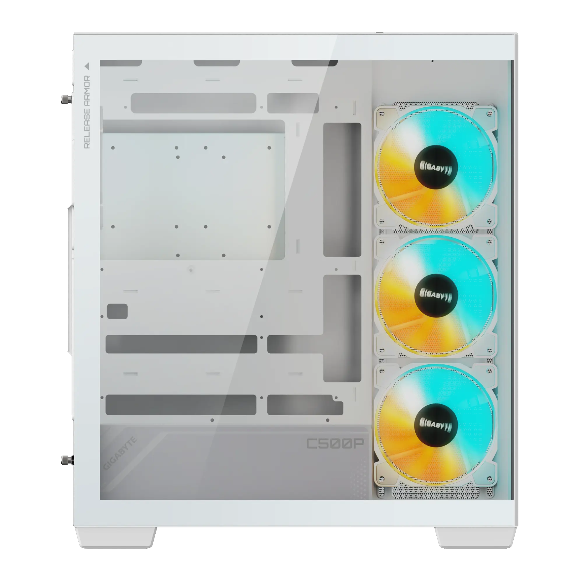 Gabinete GIGABYTE C500 Panoramic Stealth ICE (White Edition) vista 3