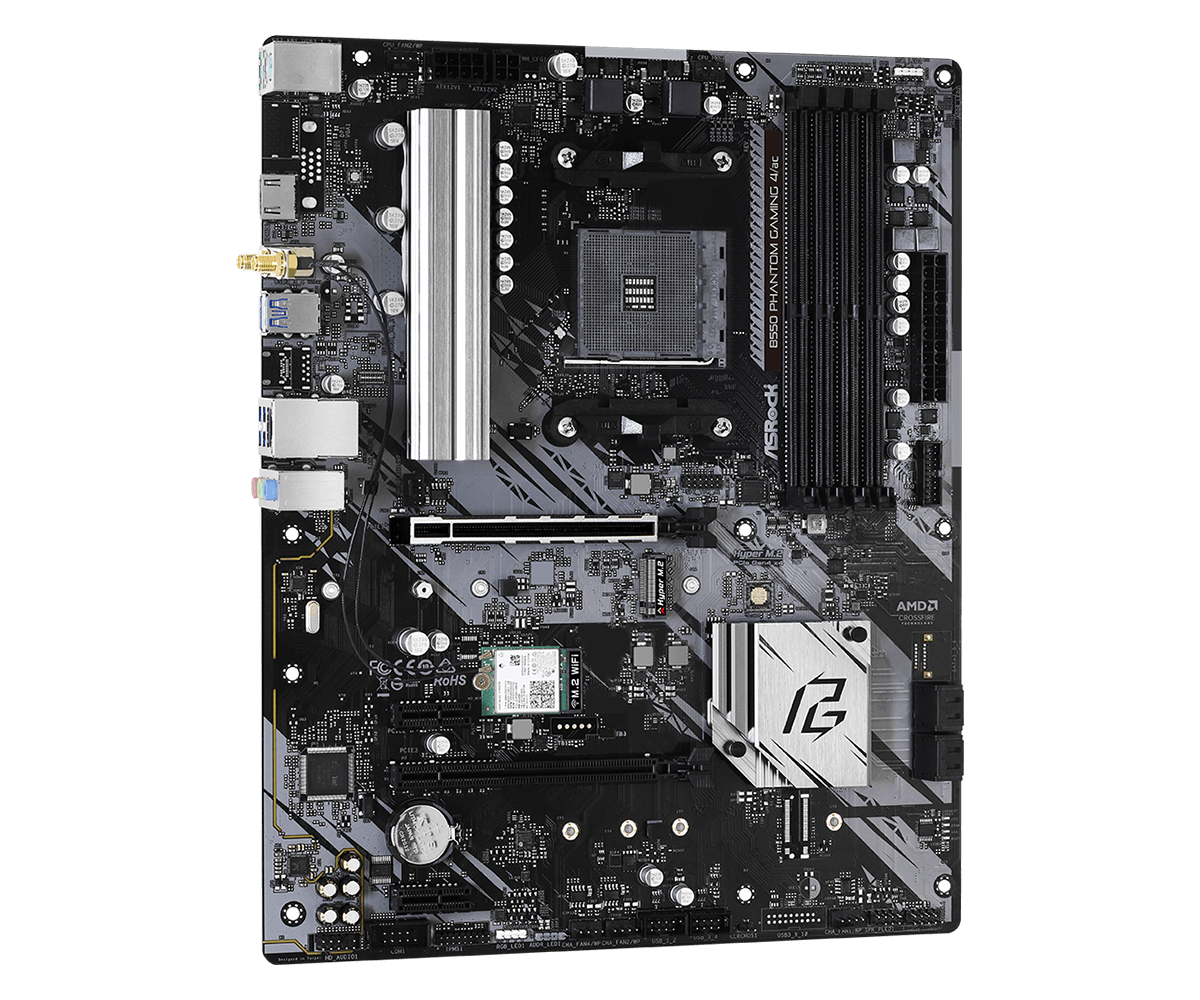 Placa Madre ASRock B550 PHANTOM GAMING 4/AC (ATX, WiFi, DDR4, AM4) - Vista 4