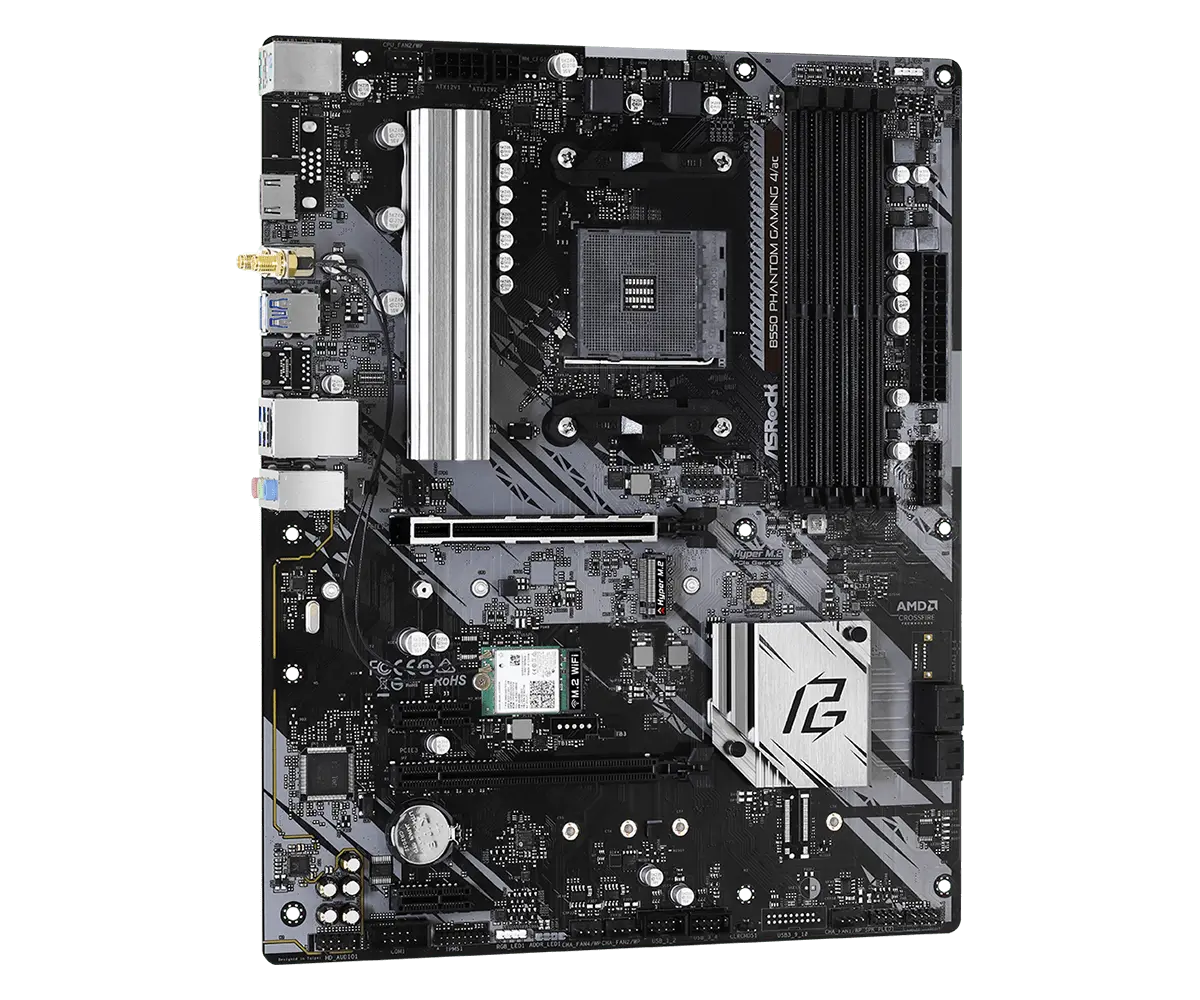 Placa Madre ASRock B550 PHANTOM GAMING 4/AC (ATX, WiFi, DDR4, AM4) vista 4