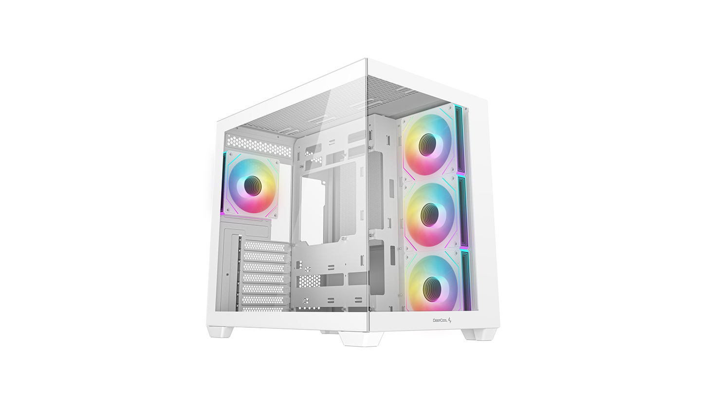 Gabinete Gamer ATX CG530 4F WH Blanco ARGB 4 Ventiladores Vidrio Templado