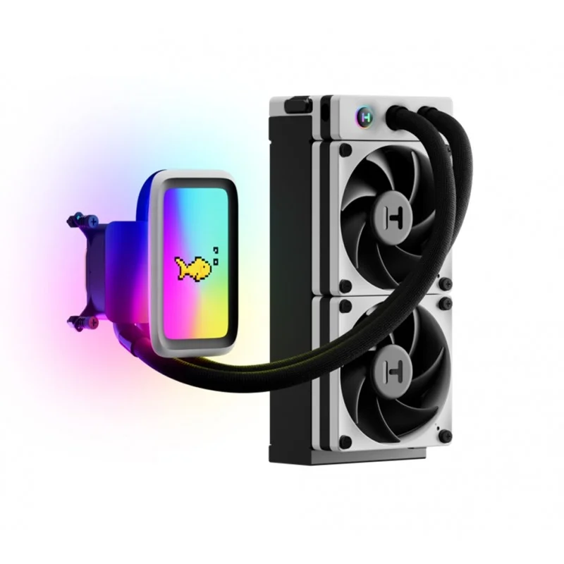 HYTE THICC Q60 Watercooling 240mm Alto rendimiento (420mm performance) LCD 5" IPS By Nexus Link White/Black