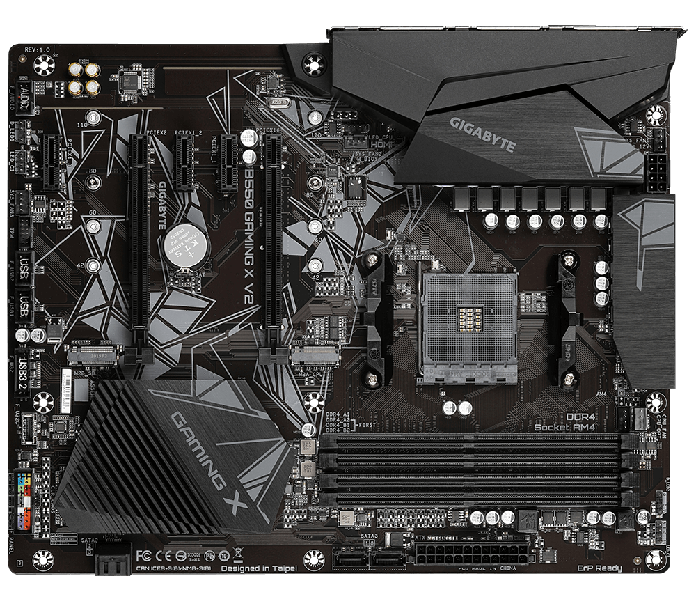 Placa Madre Gigabyte B550 Gaming X V2 AM4 ATX DDR4 PCIe 4.0 M.2 vista 3
