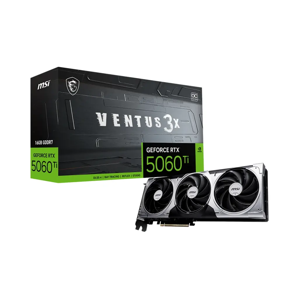 Tarjeta de Video MSI Ventus 3X OC GeForce RTX 5060 Ti 16GB GDDR7 PCIe 5.0
