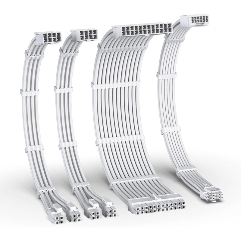 Kit Extensión Cables PSU EZDIY-FAB 12V-HPWR Blanco 300mm vista 1