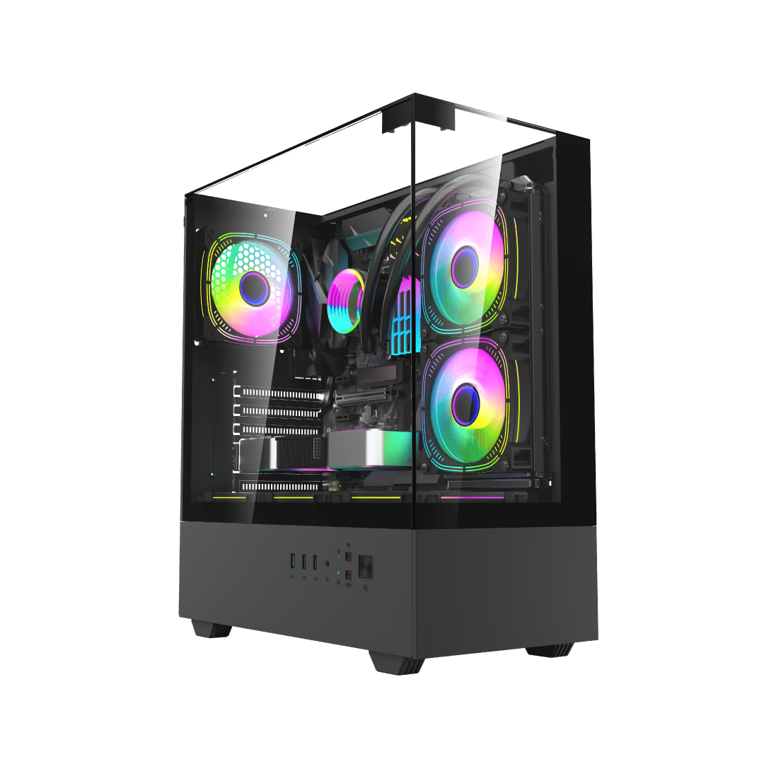 Gabinete Mlogix View Max 270 WC ATX Vidrio Templado RGB vista 3