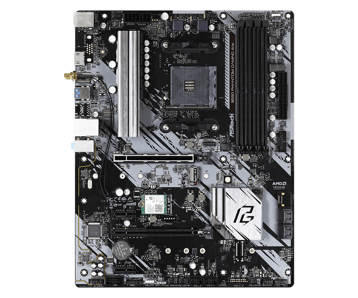 Placa Madre ASRock B550 PHANTOM GAMING 4/AC (ATX, WiFi, DDR4, AM4) - Vista 2