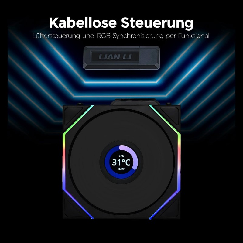 Ventilador Lian Li TL 120mm Wireless LCD Negro vista 4