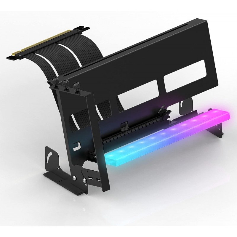 Soporte GPU Vertical EZDIY-FAB RGB All Black PCIe 4.0 Ajustable vista 1