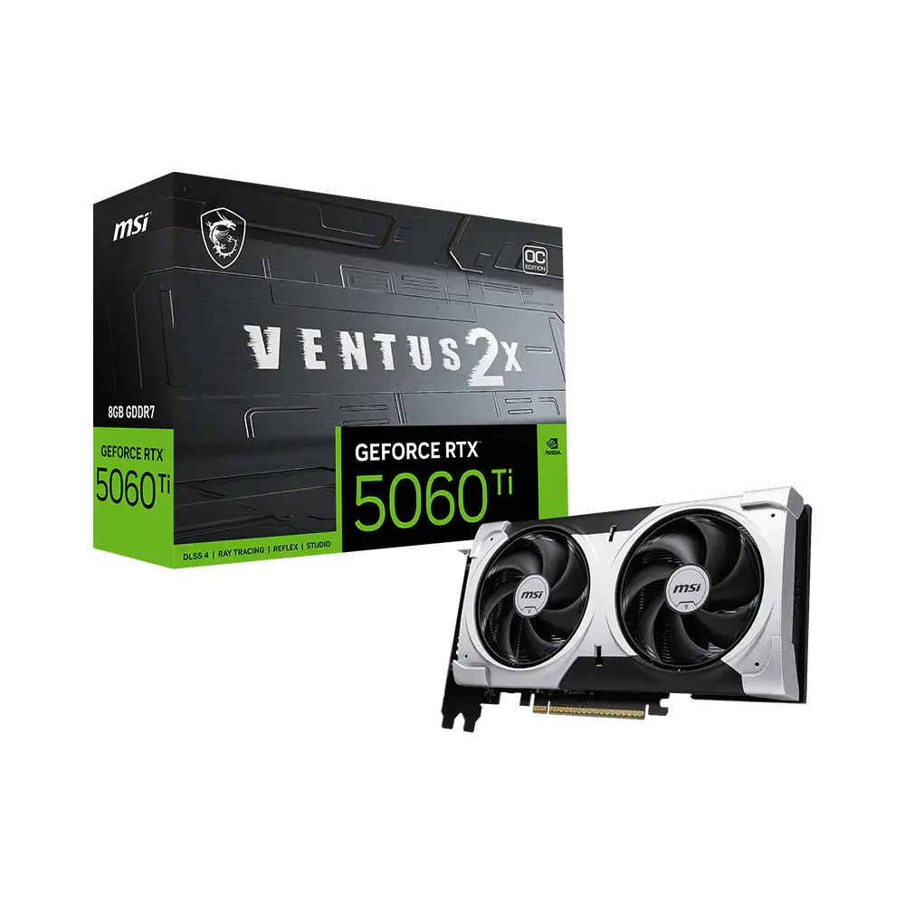 Tarjeta de Video MSI Ventus 2X OC Plus GeForce RTX 5060 Ti 8GB GDDR7 PCIe 5.0