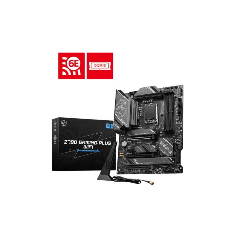 MSI Z790 GAMING PLUS WIFI LGA 1700 Intel Z790 SATA 6Gb/s ATX DDR5 PCI-E x16 slot Wi-Fi 6E 2.5Gbps LAN 4x M.2 EZ Debug LED - Vista 3