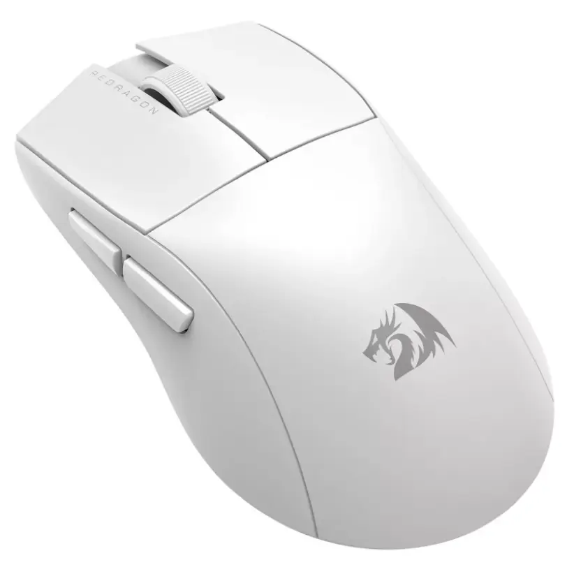 Mouse Gamer Redragon M916 K1ng Pro 1K – 26000 DPI, Ultra Liviano 50g, Triple Conexión, Sensor Pixart 3395 – Blanco vista 4