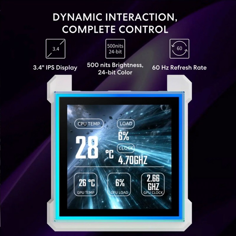 Refrigeración Líquida Lian Li Hydroshift II LCD-S 360TL Blanco vista 5