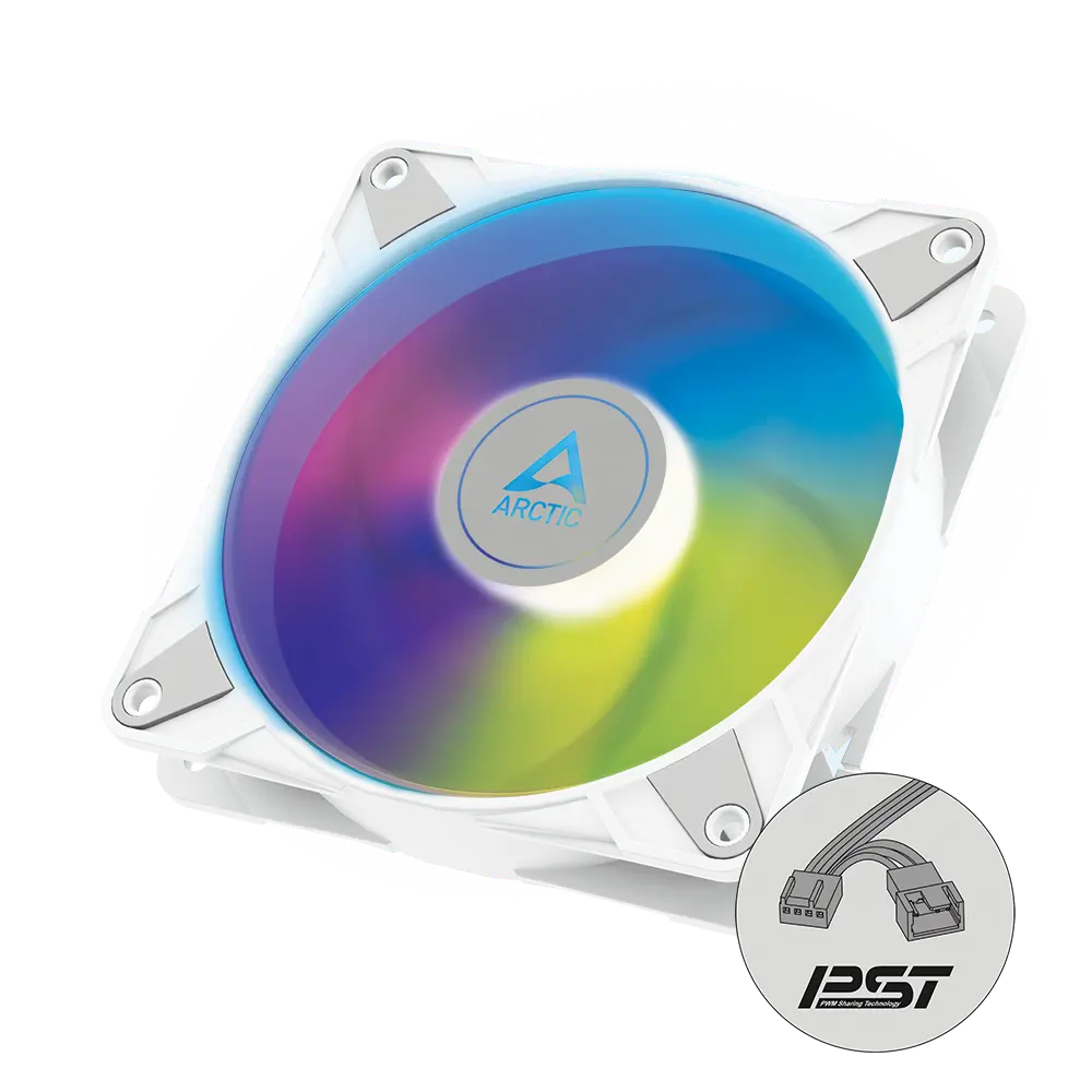 Ventilador ARCTIC P12 PWM PST A-RGB Blanco vista 1