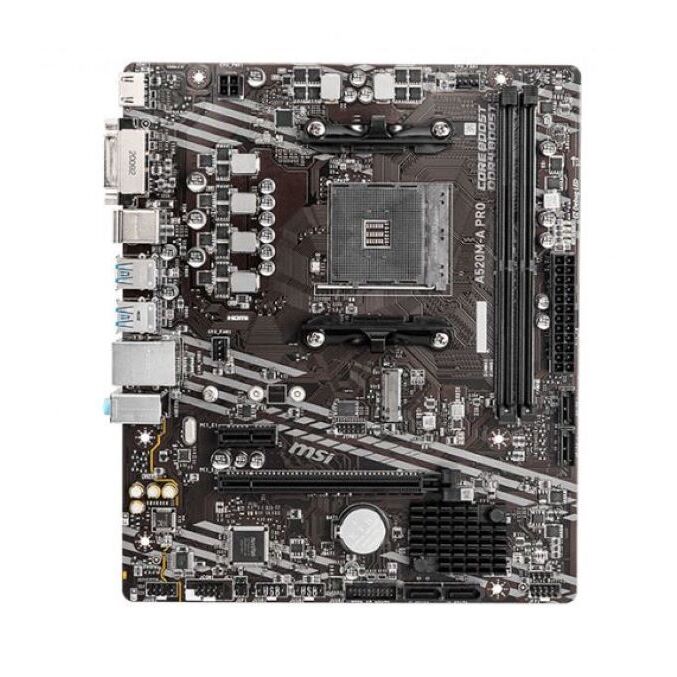 M/B AM4 (AMD) - MSI A520M-A PRO - 2x DDR4 - Micro ATX - Vista 2