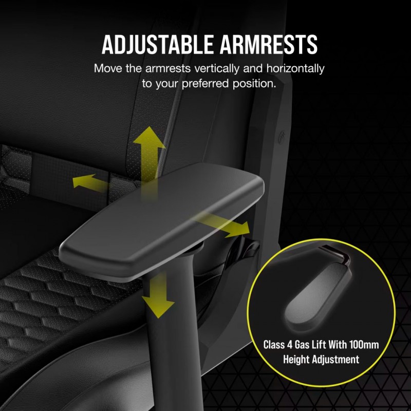 Silla Gamer Corsair TC100 Relaxed Polipiel Negro vista 4