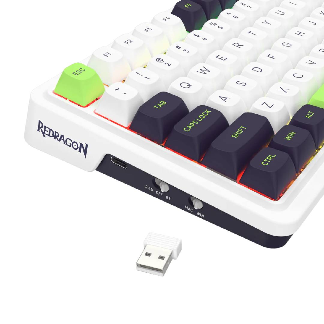 Teclado Mecánico Redragon Eisa MAX K686WBG-MAX RGB Wireless 2.4Ghz y Bluetooth - Vista 4